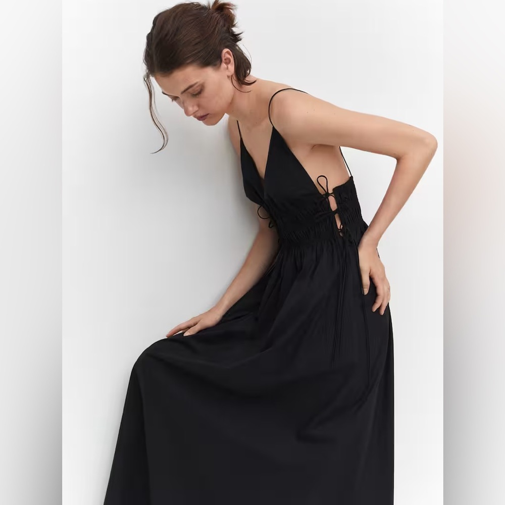 NWT MANGO Cotton Dress With Side Ties